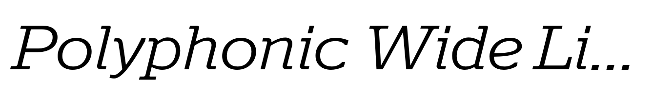 Polyphonic Wide Light Italic